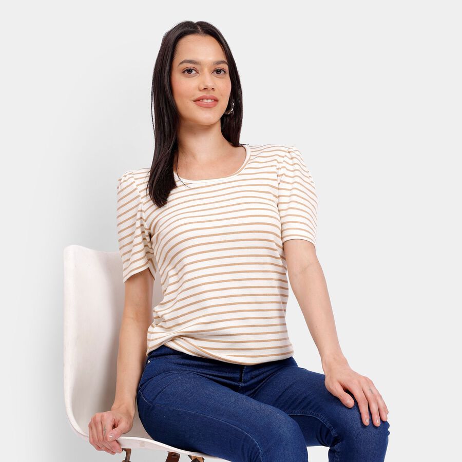 Ladies' Top, Beige, large image number null