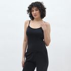 Women's Jet Black Scoop Neck Minimalist Slip, Black, small
