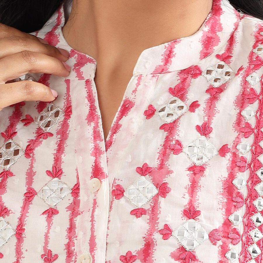 Ladies' 100% Cotton Kurti, Fuchsia, large image number null
