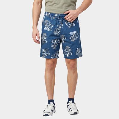 Men's Mid Blue Regular Fit Sports Shorts