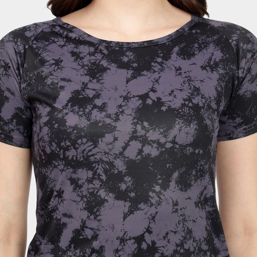 Ladies' Round Neck T-Shirt, गहरा ग्रे, large image number null