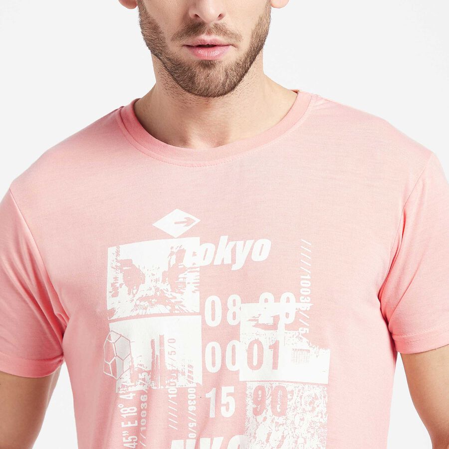 Round Neck T-Shirt, Peach, large image number null