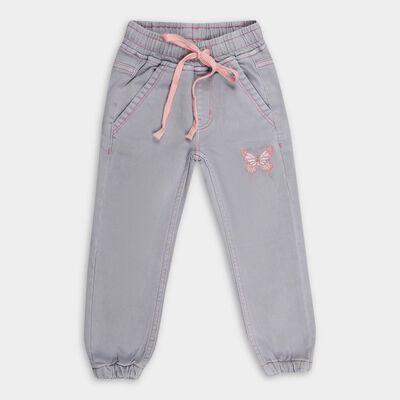 Girls' Light Grey Jogger Pull Ups Jeans