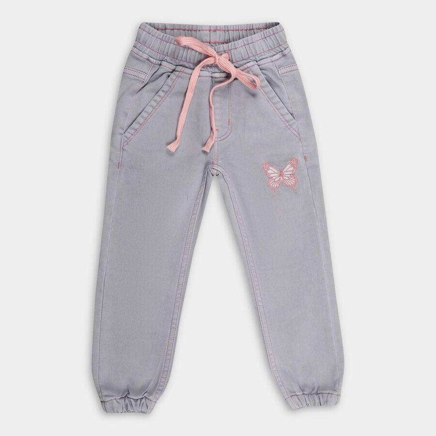 Girls' Light Grey Jogger Pull Ups Jeans, Light Grey, large image number null