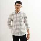 Men's Rich White Cotton Regular Collar Casual Shirt, ऑफ व्हाइट, small image number null