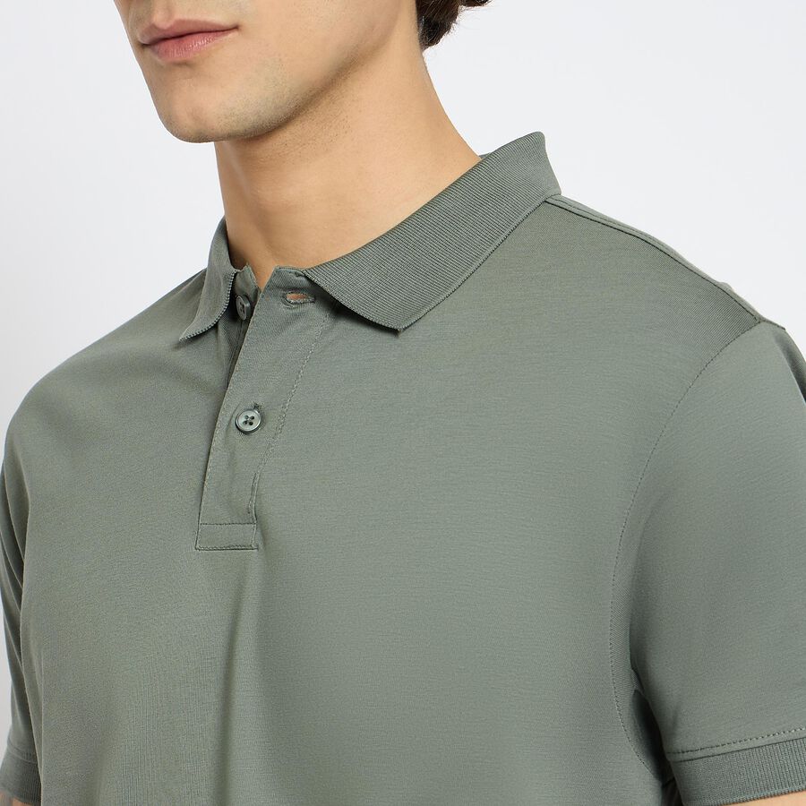 Men's 100% Cotton Collared Half Sleeves T-Shirt , Light Green, large image number null