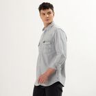 Men's Light Grey Cotton Regular Collar Casual Shirt, Light Grey, small image number null