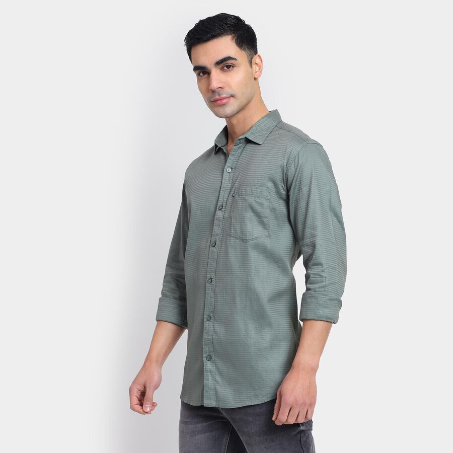 Men's 100% Cotton Casual Shirt , Olive, large image number null