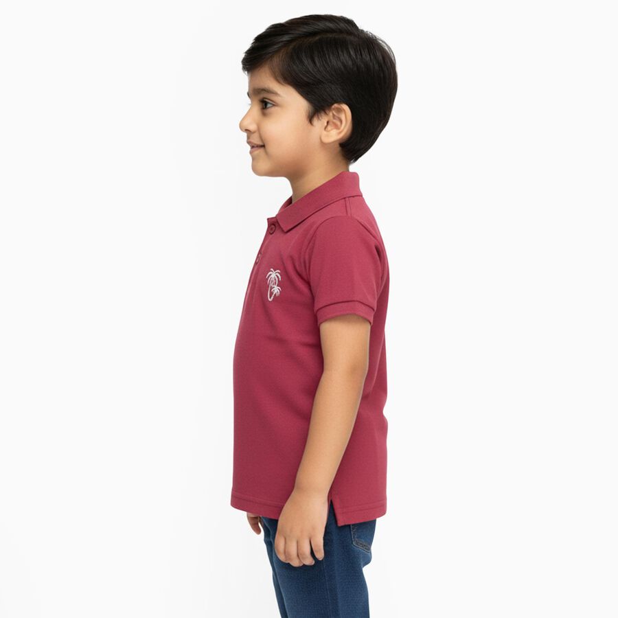 Boys' Half Sleeves T-Shirt, गुलाबी, large image number null