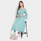 Printed 3/4Th Sleeves Kurta, Light Green, small image number null