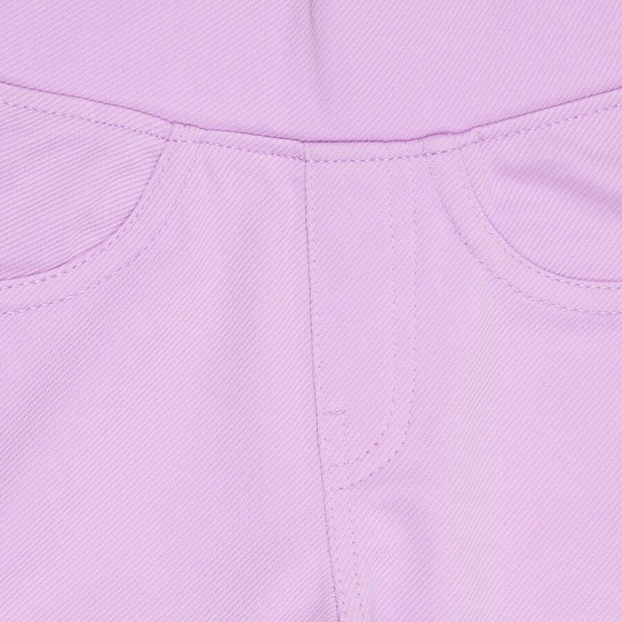 Girls' Lavender Regular Fit Pull-Up Trousers, Lilac, large image number null