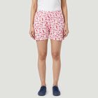 Women's Pink Regular Fit Floral Printed Shorts, Pink, small