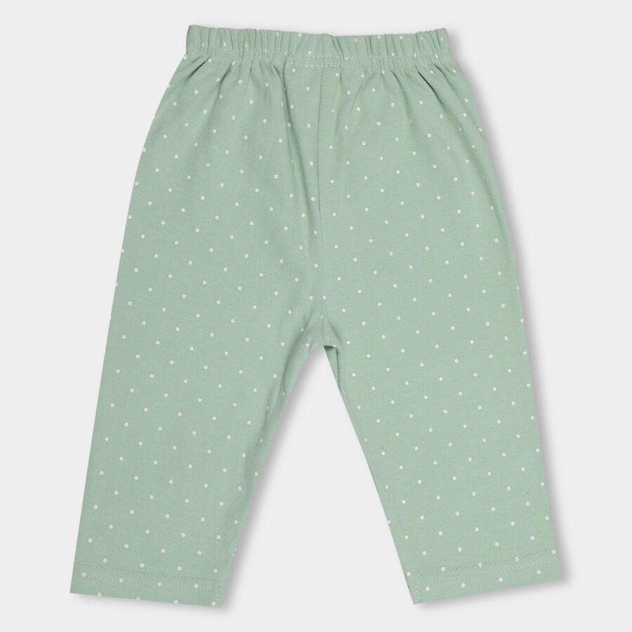 Infants' Light Sage Green And White Regular Fit Elasticated Pyjama, Light Green, large image number null