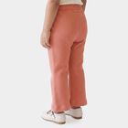 Girls' Pink Flared Fit Textured Trousers, Light Pink, small