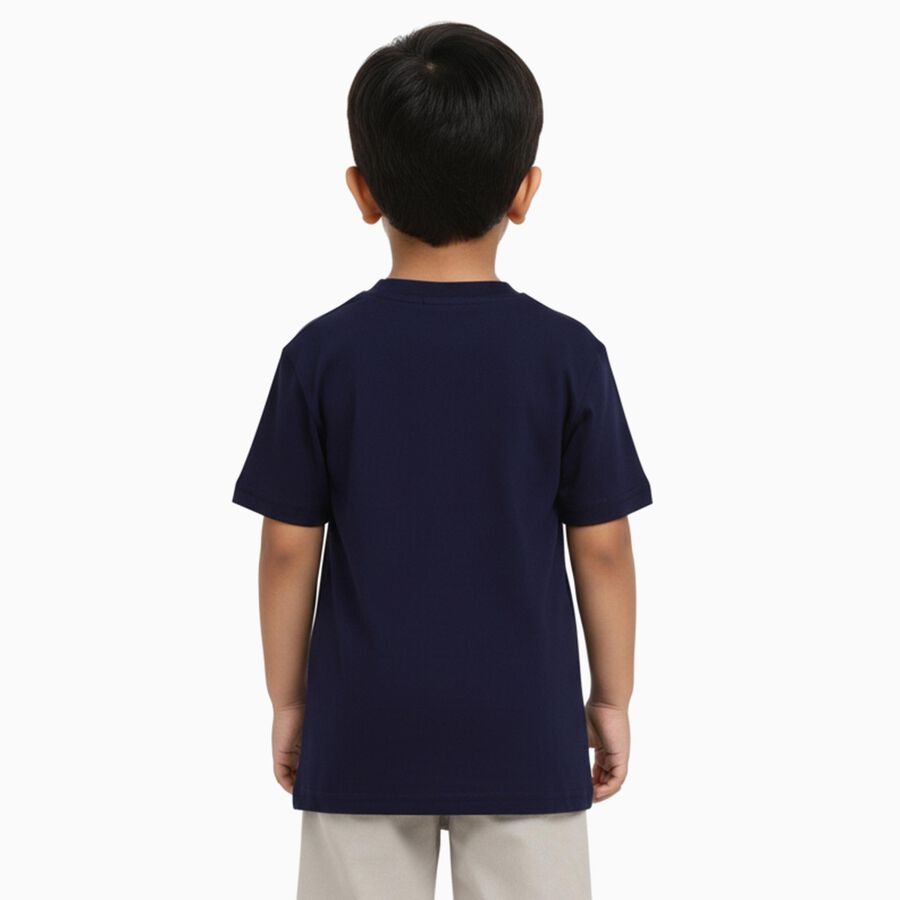 Boys' Half Sleeves T-Shirt, Navy Blue, large image number null