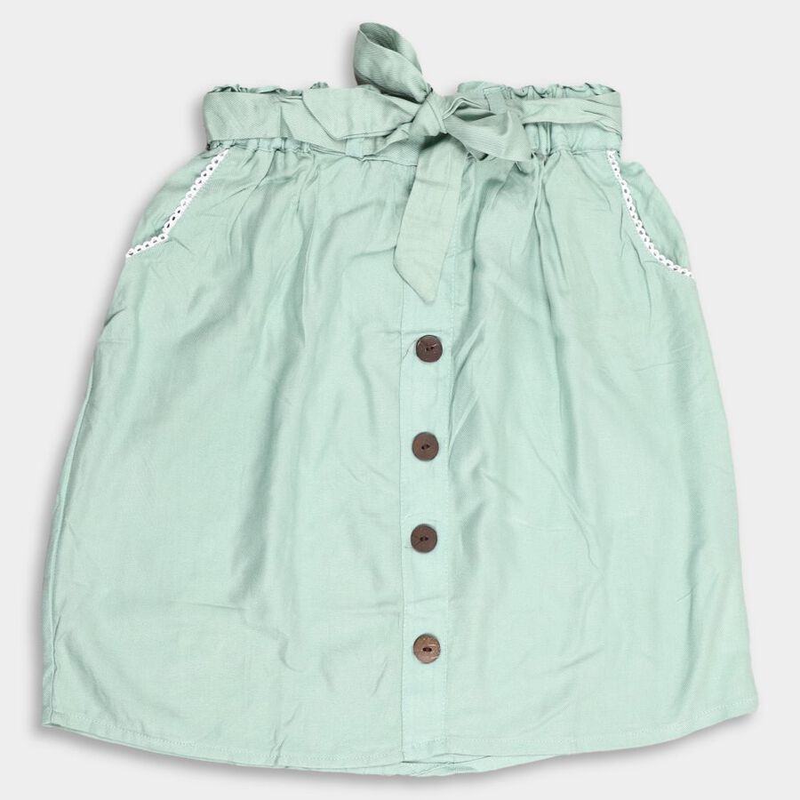 Girls' Skirt, Light Green, large image number null