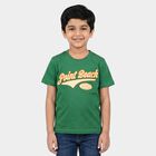 Boys Green Crew Neck Regular Boys T-Shirt, गहरा हरा, small