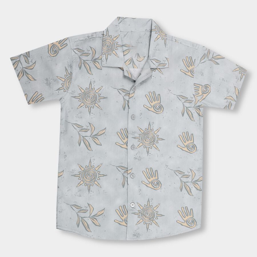 Boys' 100% Cotton Casual Shirt, Light Green, large image number null