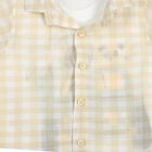 Infants Beige Cotton Half Sleeve Collared Casual Shirt, Beige, small