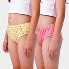 Girls Yellow Regular Fit Printed Panty, पीला, small
