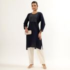 Ladies' Kurta, Navy Blue, small image number null
