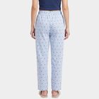 Women's Light Blue Straight Fit Heart Printed Pyjama, Light Blue, small