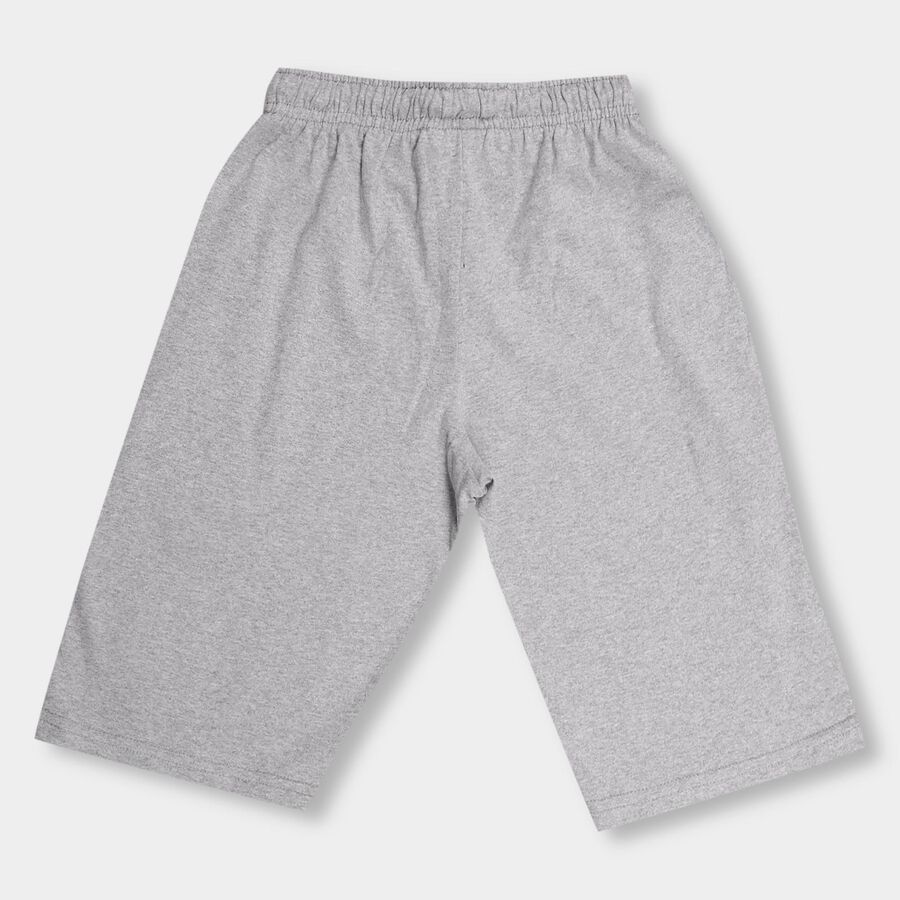 Boys' Light Heather Grey Cross Pocket Jamaican Shorts, Melange Mid Grey, large image number null