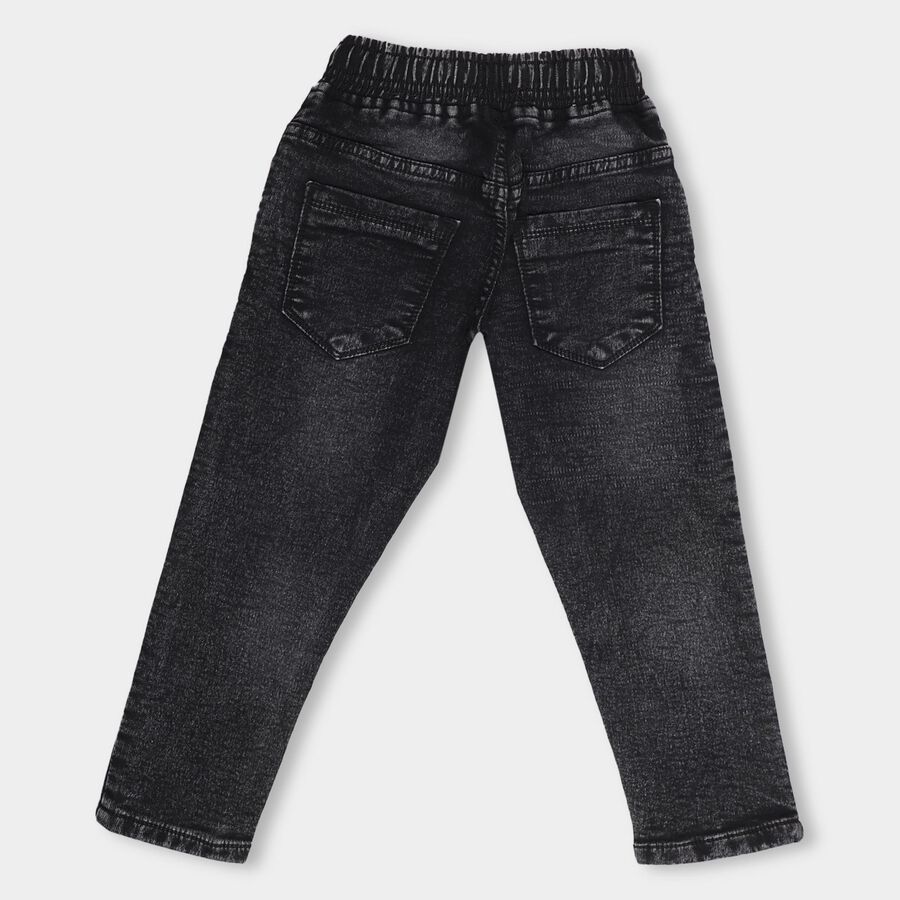 Kids' Washed Black Slim Fit Jogger Jeans, Black, large image number null