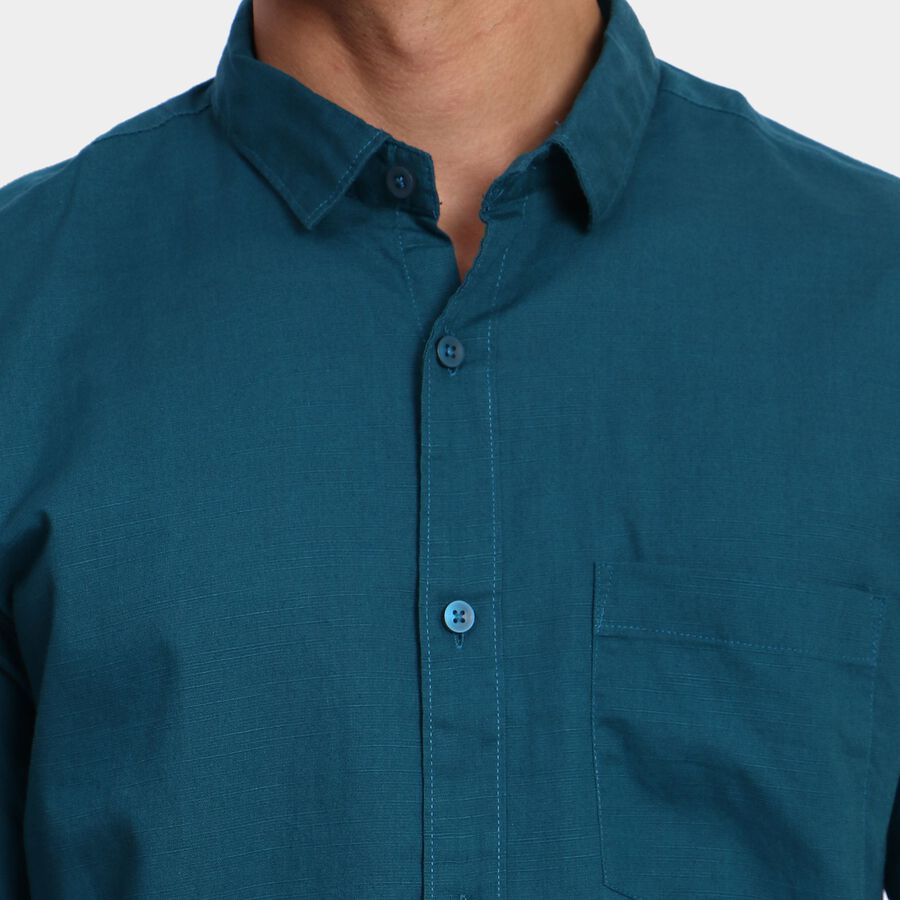 Men's 100% Cotton Casual Shirt, Dark Green, large image number null