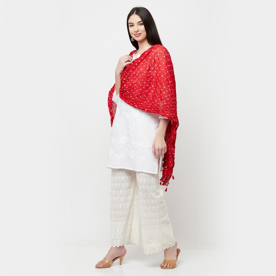 Cotton Printed Dupatta, Red, large image number null