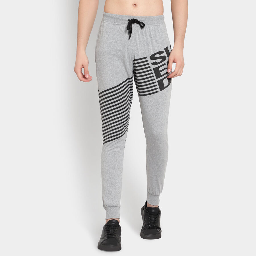 Solid Track Pants, Melange Mid Grey, large image number null