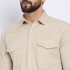 Men's 100% Cotton Casual Shirt , Beige, small image number null