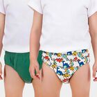 Boys Green Regular Fit Printed Briefs, हल्का हरा, small