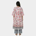 Women's Peach Cotton Round Neck Solid Kurta, पीच, small