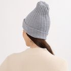Women's Light Grey Embroidered Beanie Cap, Light Grey, small image number null