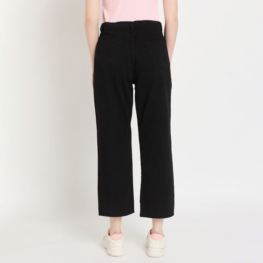 Ladies' 100% Cotton Trousers, काला, large image number null