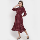 Printed A Line Dress, Wine, small image number null