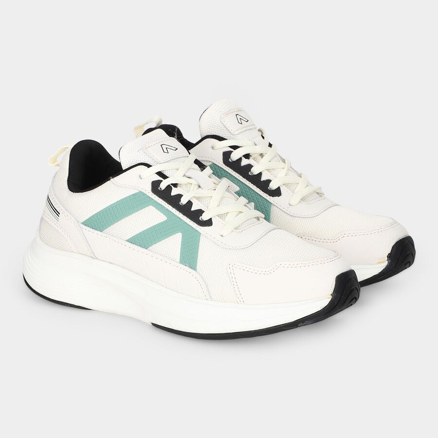 Men's Beige Lace-Up Sneakers, Beige, large