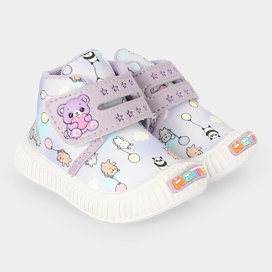 Girls' Purple Velcro Sneakers, Purple, large
