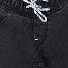 Boys' Dark Grey Charcoal Jogger Fit Printed Jeans, Dark Grey, small