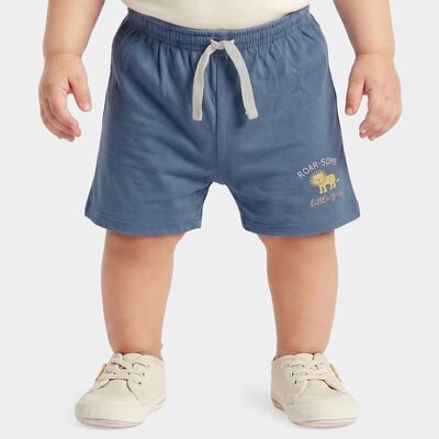 Infants' Blue Regular Fit Printed Half Pant