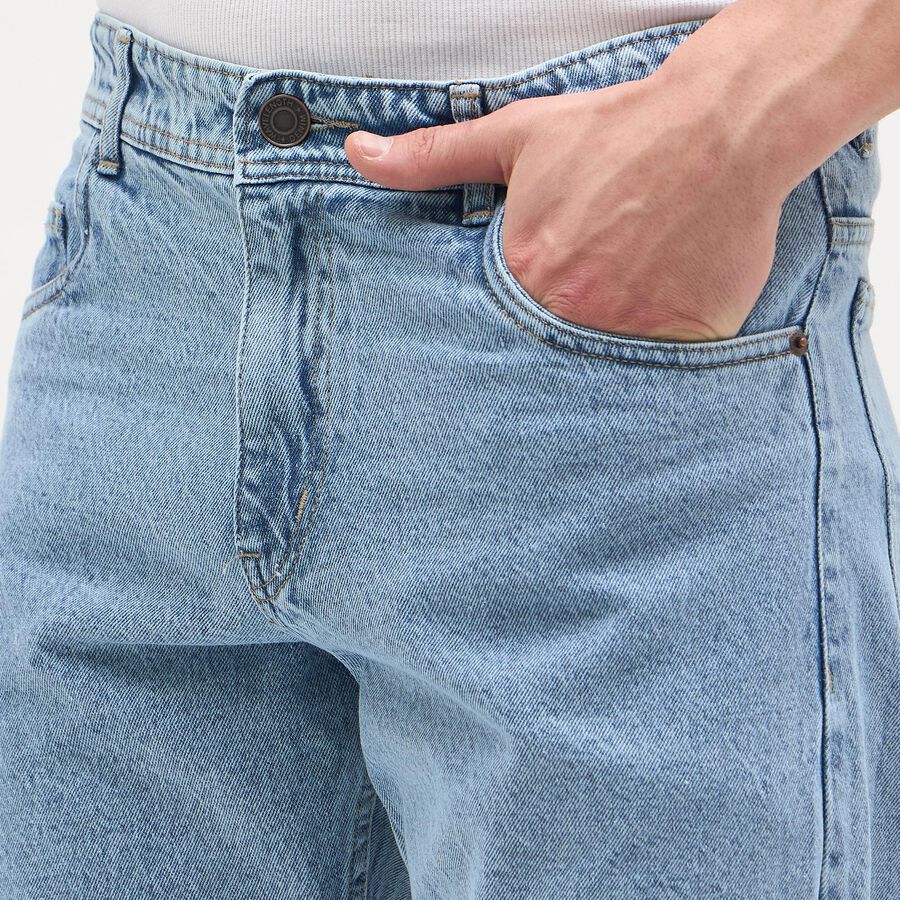 Men's Light Blue Straight Fit Classic Jeans, Light Blue, large