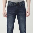 Men's Blue Regular Fit Jeans, Dark Blue, small