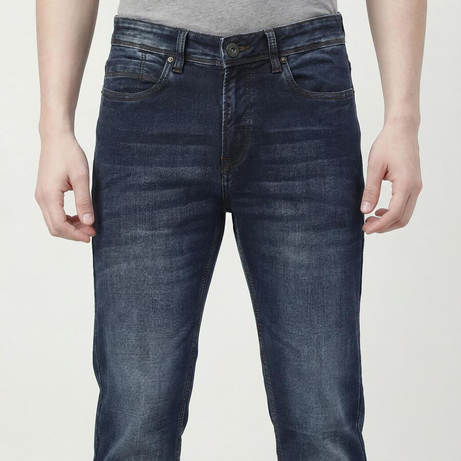 Men's Blue Regular Fit Jeans, Dark Blue, large