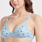 Printed Non-Padded Bra, Light Blue, small image number null