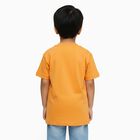 Boys Bright Orange Cotton Round Neck Casual T-Shirt, Orange, small image number null