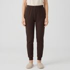 Women's Brown Ribbed Thermal, भूरा, small