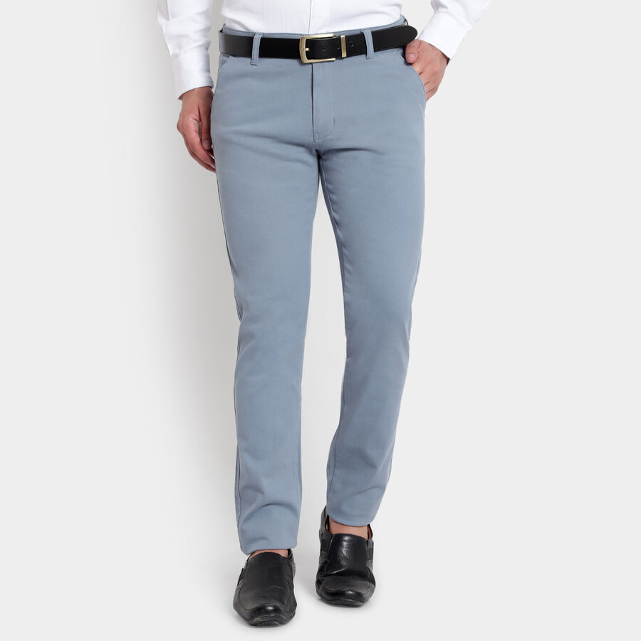 Solid Cross Pocket Trousers, Light Blue, large image number null