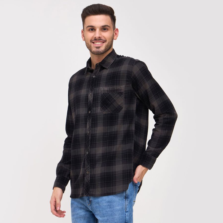 Men's 100% Cotton Casual Shirt, Brown, large image number null