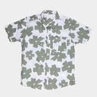 Boys Olive Cotton Classic Collar Casual Shirt, Olive, small